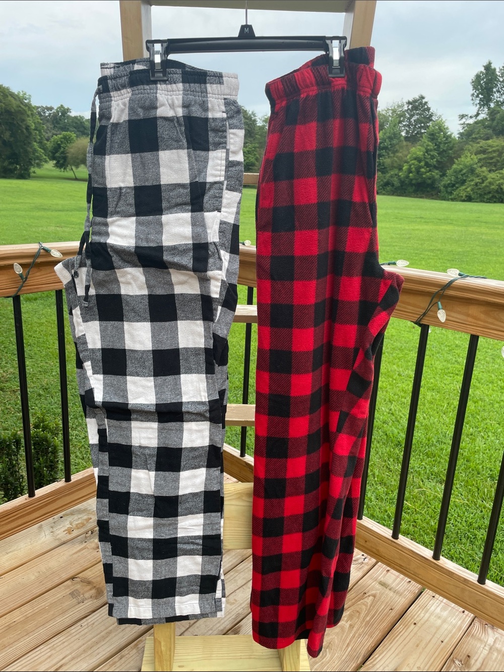 Bundle of 2 Lounge Pants - 1 Black & White, 1 Red & Black Buffalo Check